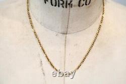 VTG Estate 14k Yellow Gold 18 Figaro Necklace 4.2g Marked 1226 VI Roberto Coin