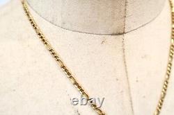 VTG Estate 14k Yellow Gold 18 Figaro Necklace 4.2g Marked 1226 VI Roberto Coin
