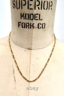VTG Estate 14k Yellow Gold 18 Figaro Necklace 4.2g Marked 1226 VI Roberto Coin