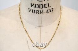 VTG Estate 14k Yellow Gold 18 Figaro Necklace 4.2g Marked 1226 VI Roberto Coin