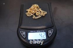 VTG Estate 14k Yellow Gold 18 Figaro Necklace 4.2g Marked 1226 VI Roberto Coin