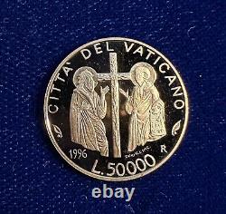Vatican City Pope John Paul II 1996 50,000 Lire Gold Coin, Proof/uncirculated