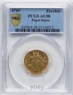 Vatican Papal States 1769 Pope Clement XIV PCGS AU58 VERY RARE