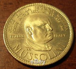 Venezuela 1957 Gold Medal 20 Bolivares World War II Issue Mussolini of Italy