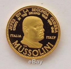 Venezuela 1958 Gold Coin 20 Bolivares Benito Mussolini Italy Second World War