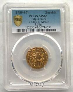 Venice (Italy) 1789 L. Manin Zecchin PCGS MS63 Gold Coin, UNC, 3.51g