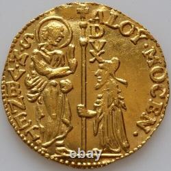 Venice Italy coin, Gold AV Ducat, ND Zecchino, Alvise Mocenigo II, ca 1763-1778