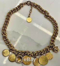 Versace Medusa Coin Necklace in Gold