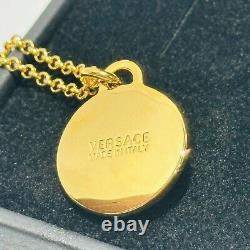 Versace Medusa Gold Coin Pendant Necklace NWT With box