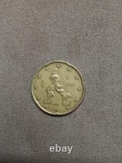 Very Rare 2002 Italy 20 Euro Cent With Multiple Errors (1st map) Xtra Fine