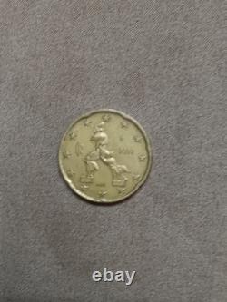 Very Rare 2002 Italy 20 Euro Cent With Multiple Errors (1st map) Xtra Fine