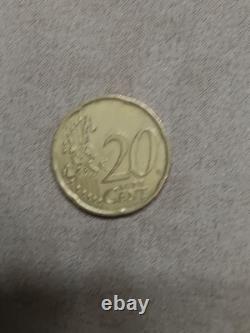 Very Rare 2002 Italy 20 Euro Cent With Multiple Errors (1st map) Xtra Fine