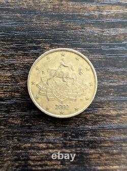 Very Rare Coin 2002 Marcus Aurelius 50 euro cent Italy Great Condition