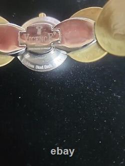 Vicence Italy Womens 14kt Gold Case / 200 Lire Coin Cuff Watch