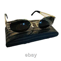 Vintage 1990s Roman Coin Gold Sunglasses