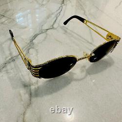 Vintage 1990s Roman Coin Gold Sunglasses