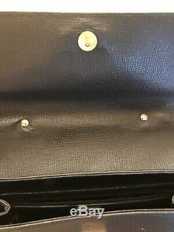 Vintage Authentic FENDI Black Leather Hand Bag Withbrushed Gold Lock- Rare