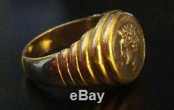 Vintage Bulgari Ancient Coin Ring 18k Yellow Gold Gallia-Massalia 385-220 bc