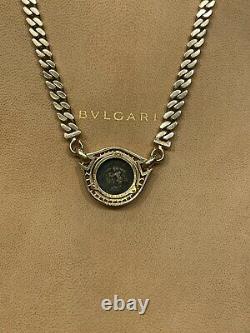 Vintage Bvlgari 18K Yellow Gold Ancient Coin Diamond Monete Necklace