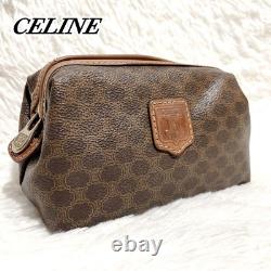 Vintage CELINE Macadam Print Coin Purse Gold Hardware Italy