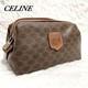 Vintage CELINE Macadam Print Coin Purse Gold Hardware Italy
