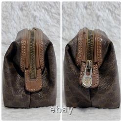 Vintage CELINE Macadam Print Coin Purse Gold Hardware Italy