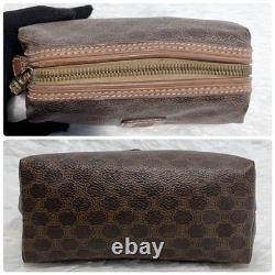 Vintage CELINE Macadam Print Coin Purse Gold Hardware Italy