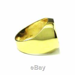 Vintage Estate 18K Yellow Gold Ancient ROMAN COIN Men's Signet Ring 12g Size 9.5