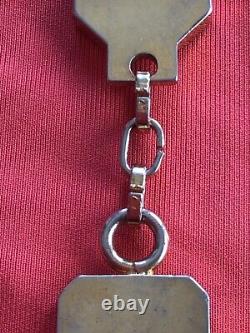 Vintage Key Chain with solid gold coin 8 Karat from Italy length 3.8 inches