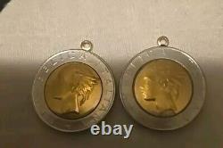 Vintage Milor GOLD & Silver 1000 Lire 1997 Coin Italian Pendant Made in Italy