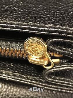 Vintage RARE Fendi Black Leather Gold Tone Horoscope Coin Cross Body Purse Bag