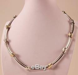 Vintage Roberto Coin 14k Gold & 925 Sterling Silver Knot Collar Station Necklace