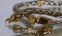 Vintage Roberto Coin 18K White Gold Wheat 2 Station Bracelet 7.25 Star 1226 VI