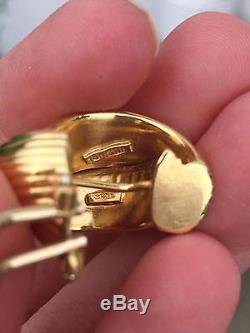 Vintage Roberto Coin 18K yellow GOLD EARRINGS 1226VI italy Rare clip-on