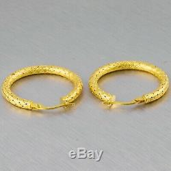 Vintage Roberto Coin 18k Solid Yellow Gold Silk Weave Hoop Earrings 5.4g