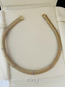 Vintage Roberto Coin 18k Yellow Gold and Diamond Omega Necklace