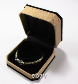 Vintage Roberto Coin Wheat Woven Braided 18k Yellow White Gold Sapphire Bracelet