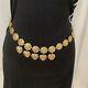 Vintage, gold coin, heart chain style belt, made in Italy