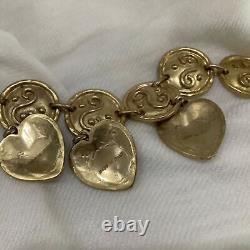 Vintage, gold coin, heart chain style belt, made in Italy