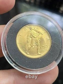 Vittorio Emanuele lll, 50 Lire 1931, Rome, GOLD COIN WithCase Protector ITALY