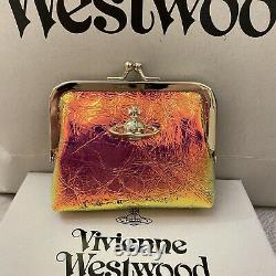 Vivienne Westwood Frame Small Zip Coins Pouch with Clip Closure Gold