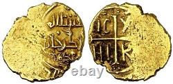 XF, Crusader Gold Coin, 1130-1154, Roger II 1 tari, Italy, CCN