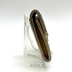 YSL Purse Gold Leather Card Wallet Yves Saint Laurent Cassandra Auth from Japan