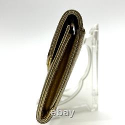 YSL Purse Gold Leather Card Wallet Yves Saint Laurent Cassandra Auth from Japan
