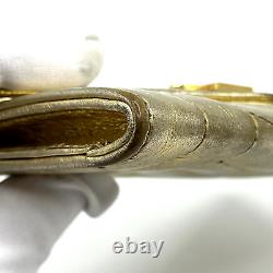 YSL Purse Gold Leather Card Wallet Yves Saint Laurent Cassandra Auth from Japan