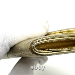 YSL Purse Gold Leather Card Wallet Yves Saint Laurent Cassandra Auth from Japan