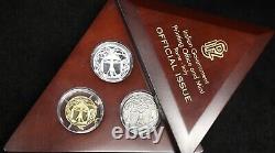 Year 2000 III MILLENIUM, Italian Mint 3-Coin Set. PF Gold, PF Silver & Titanium